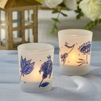 Thumbnail for Blue Willow Frosted Glass Votive (Set of 4)