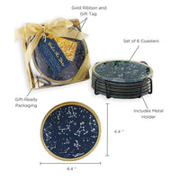 Under the Stars Glass Coaster with Holder (Set of 6) Alternate Image 6, Kate Aspen | Coasters