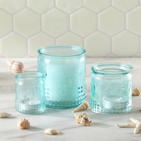 Thumbnail for Nesting Vintage Blue Glass Tea Light Holder (Set of 3) Alternate Image 2, Kate Aspen | Tealight/Votive Holder