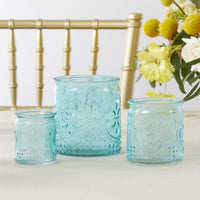 Thumbnail for Nesting Vintage Blue Glass Tea Light Holder (Set of 3) Alternate Image 4, Kate Aspen | Tealight/Votive Holder