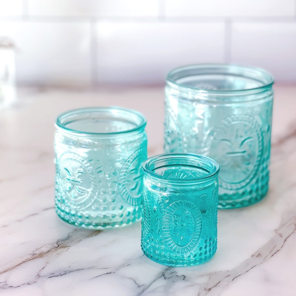 Nesting Vintage Blue Glass Tea Light Holder (Set of 3) Alternate Image 7, Kate Aspen | Tealight/Votive Holder