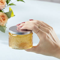 Thumbnail for Garden Blooms Glass Tea Light Holder - Amber (Set of 4) Alternate Image 5, Kate Aspen | Tealight/Votive Holder