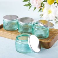Garden Blooms Glass Tea Light Holder - Blue (Set of 4) Main Image, Kate Aspen | Tealight/Votive Holder