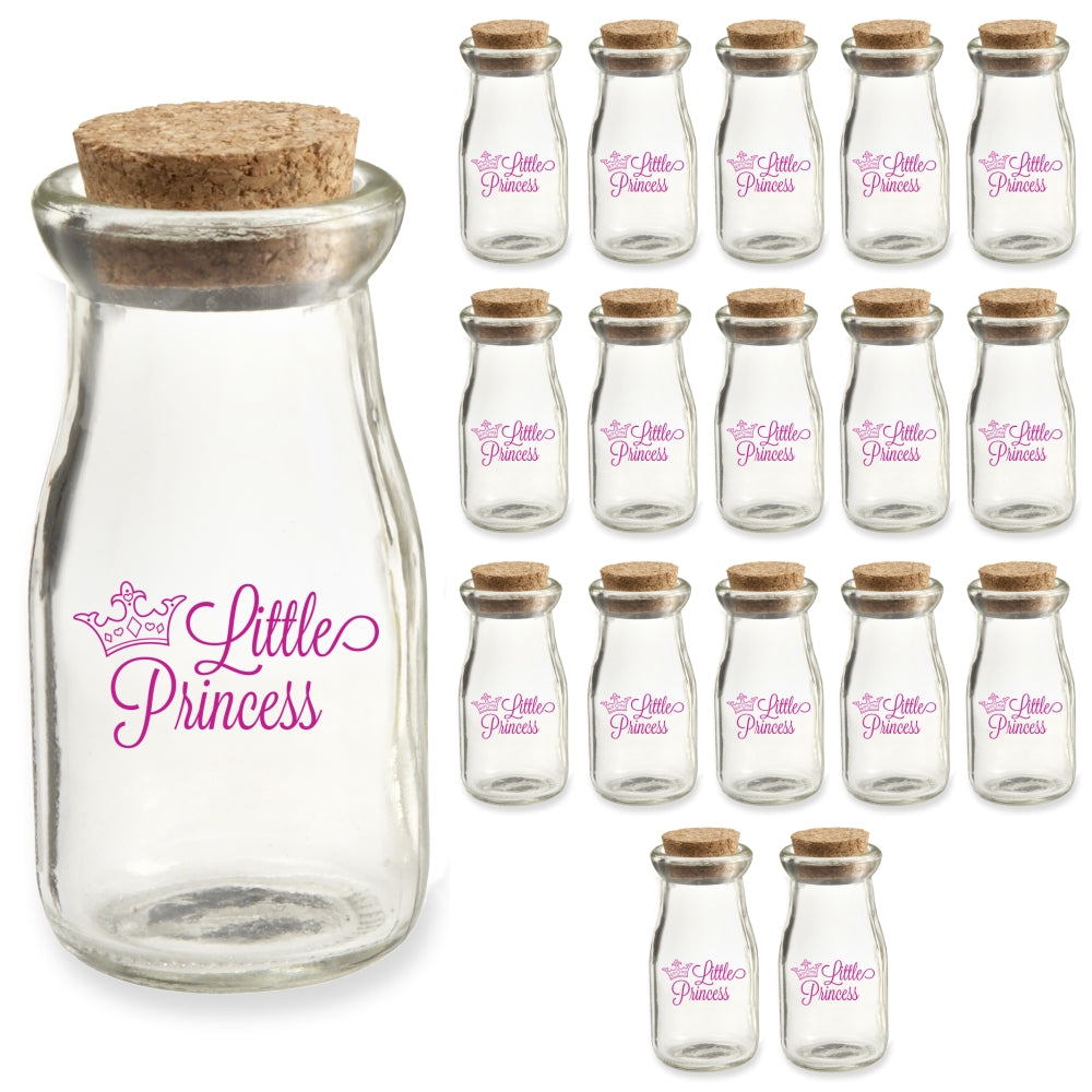 3.8 oz. Vintage Milk Bottle Favor Jar - Little Princess (Set of 18) Alternate Image 3, Kate Aspen | Glassware