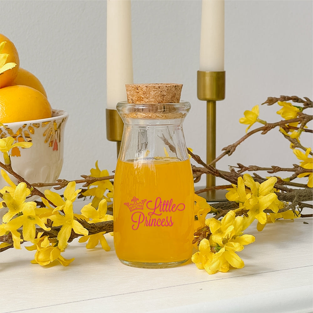 3.8 oz. Vintage Milk Bottle Favor Jar - Little Princess (Set of 18) Alternate Image 4, Kate Aspen | Glassware