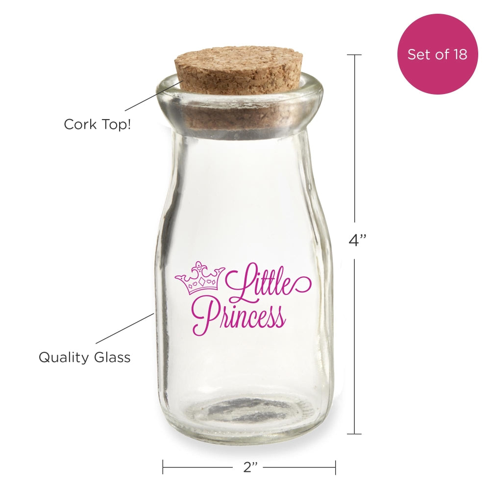 3.8 oz. Vintage Milk Bottle Favor Jar - Little Princess (Set of 18) Alternate Image 6, Kate Aspen | Glassware
