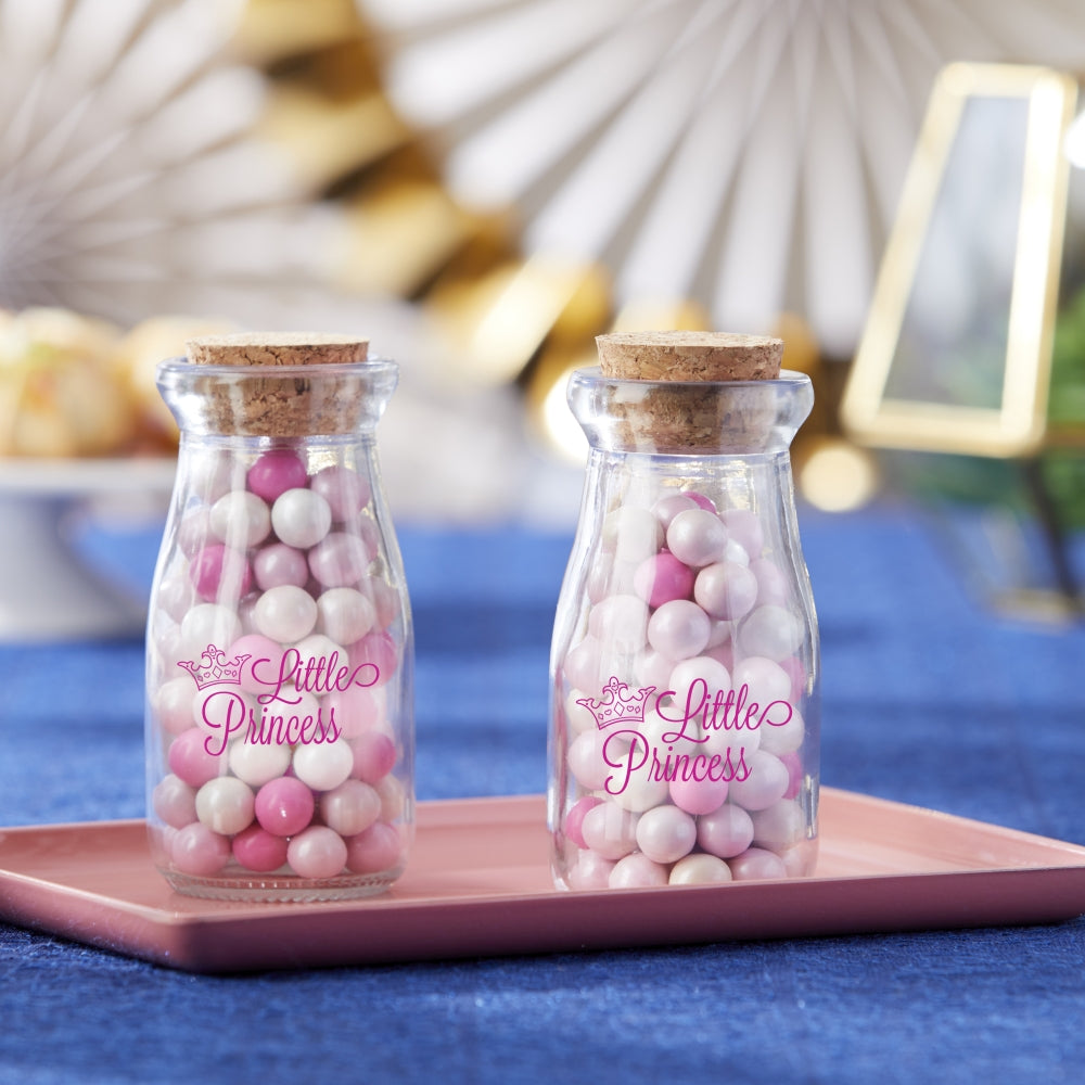 3.8 oz. Vintage Milk Bottle Favor Jar - Little Princess (Set of 18) Alternate Image 7, Kate Aspen | Glassware