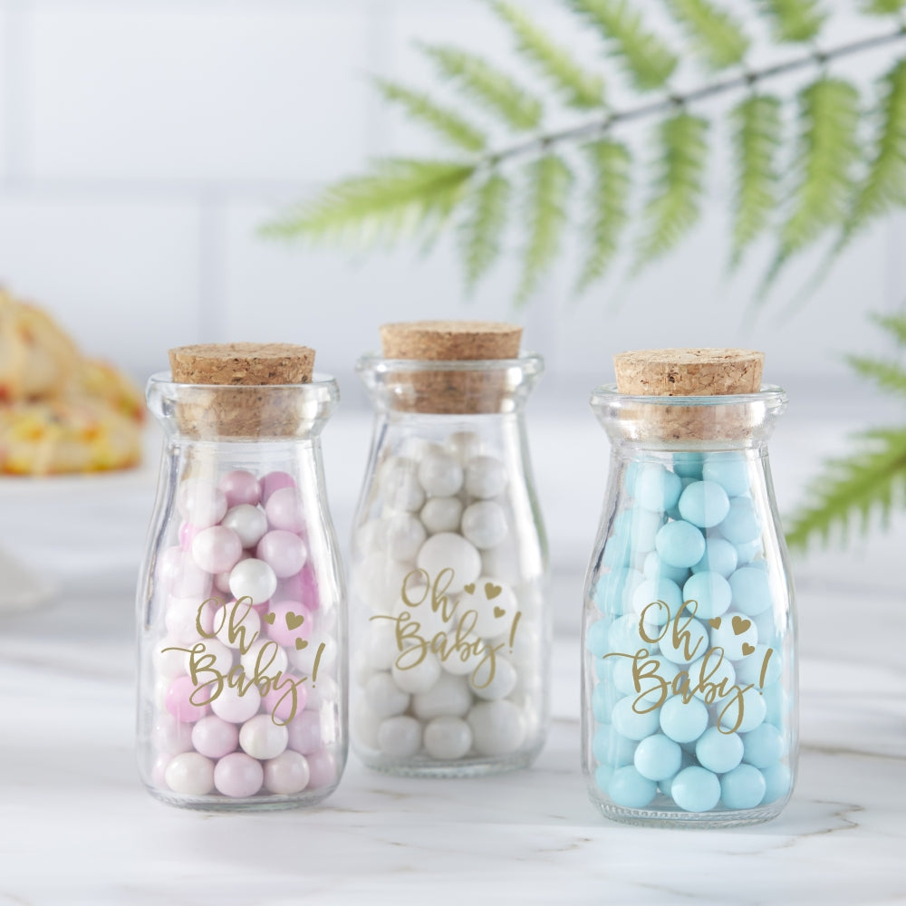 3.8 oz. Vintage Milk Bottle Favor Jar - Oh Baby (Set of 18)