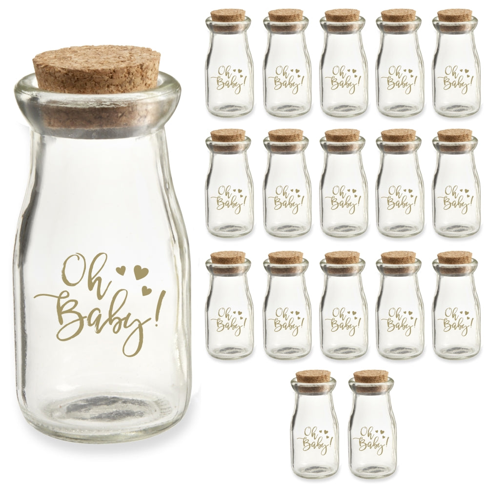 3.8 oz. Vintage Milk Bottle Favor Jar - Oh Baby (Set of 18)