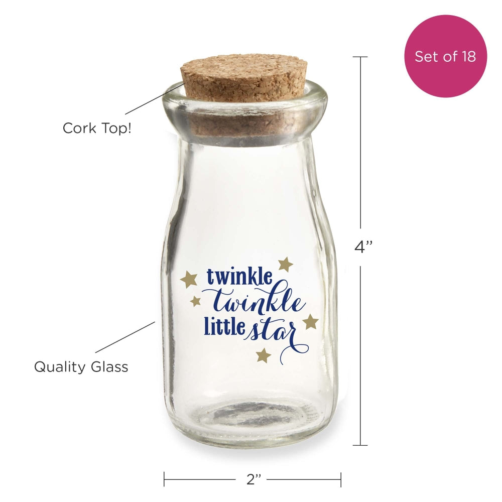 3.8 oz. Vintage Milk Bottle Favor Jar - Twinkle Twinkle (Set of 18)