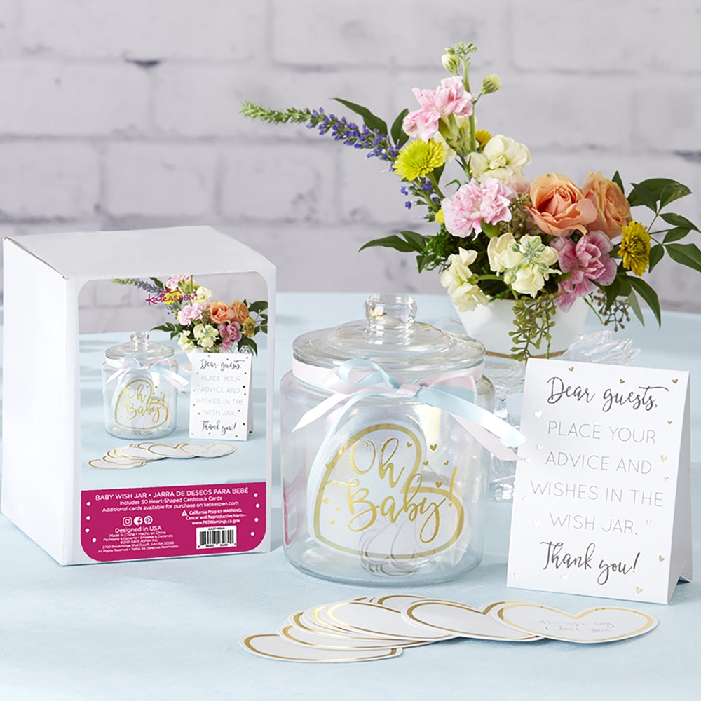 Iridescent Baby Shower Wish Jar with Heart Shaped Cards Alternate Image 5, Kate Aspen | Guest Book