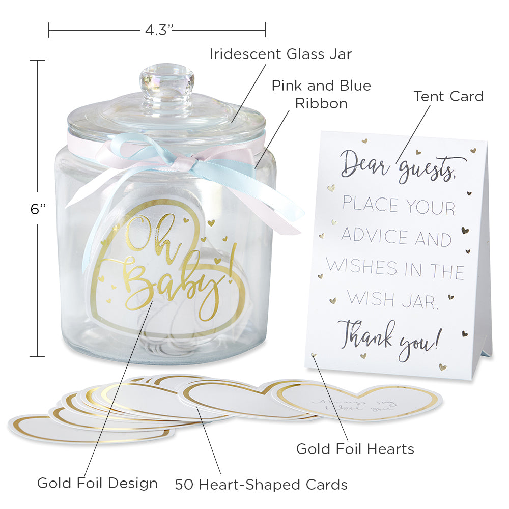 Iridescent Baby Shower Wish Jar with Heart Shaped Cards Alternate Image 6, Kate Aspen | Guest Book
