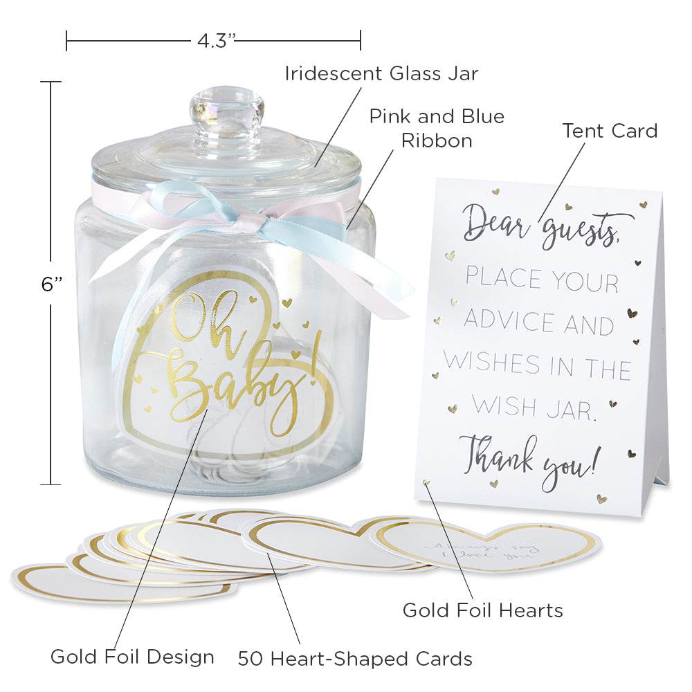 Iridescent Baby Shower Wish Jar with Heart Shaped Cards Alternate Image 6, Kate Aspen | Guest Book
