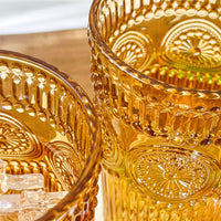 13 oz. Vintage Textured Amber Drinking Glasses (Set of 6) Alternate Image 4 Kate Aspen | Drinking Glasses