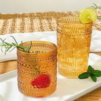 13 oz. Vintage Textured Amber Drinking Glasses (Set of 6) Alternate Image 7 Kate Aspen | Drinking Glasses