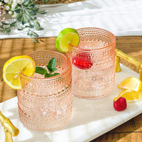 10 oz. Textured Beaded Rose Gold Old Fashion Drinking Glasses (Set of 6) Alternate Image 1 Kate Aspen | Drinking Glasses