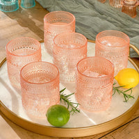 Thumbnail for 10 oz. Textured Beaded Rose Gold Old Fashion Drinking Glasses (Set of 6) Alternate Image 2 Kate Aspen | Drinking Glasses