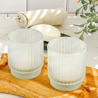 Thumbnail for Ribbed Frosted Glass Votive Candle Holder (Set of 6) Alternate Image 3Kate Aspen | Tealight/Votive Holder