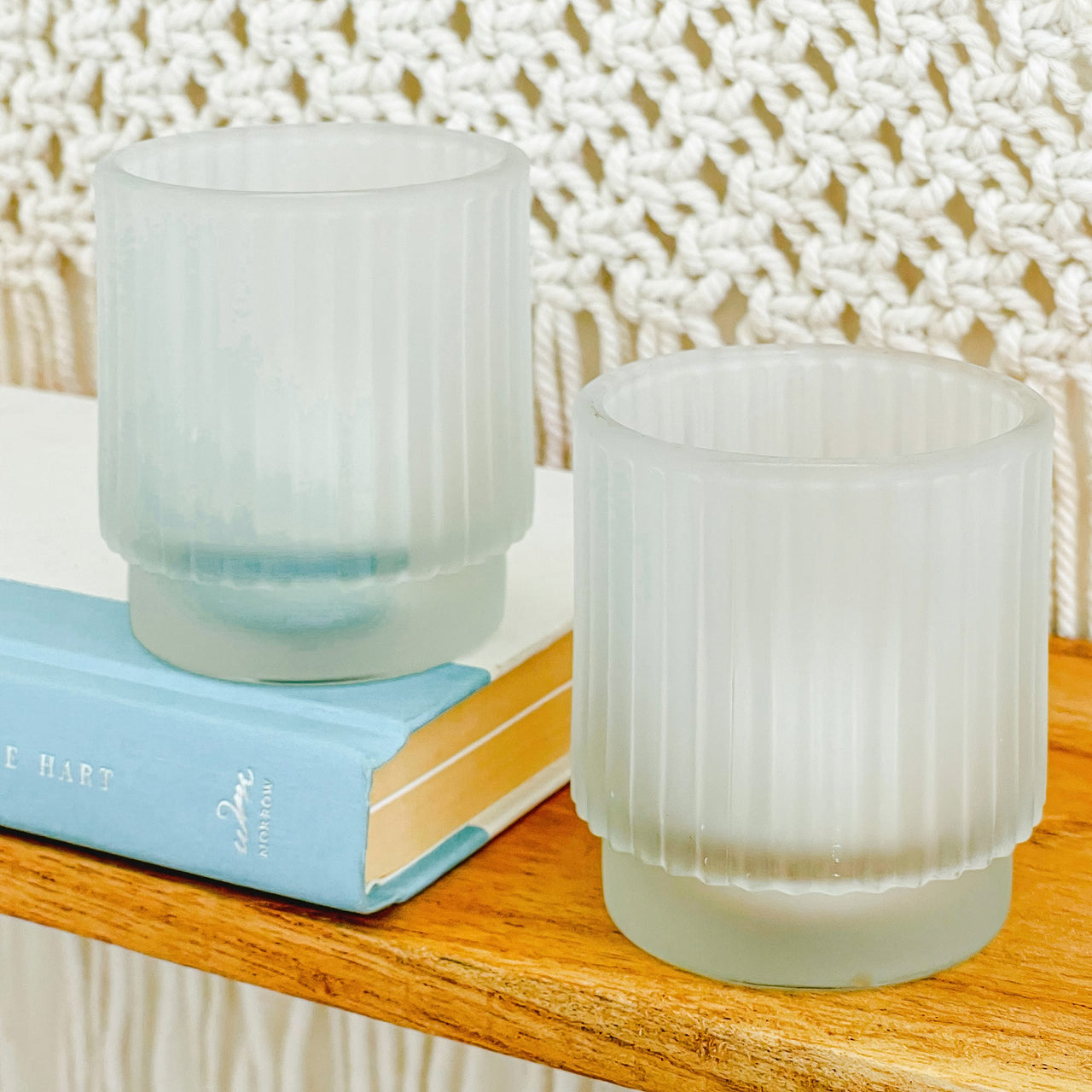 Ribbed Frosted Glass Votive Candle Holder (Set of 6) Alternate Image 6Kate Aspen | Tealight/Votive Holder