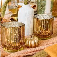 Thumbnail for Ribbed Gold Glass Votive Candle Holder (Set of 6)Alternate Image 11, Kate Aspen | Tealight/Votive Holder