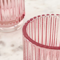 Ribbed Pink Glass Votive Candle Holder (Set of 6) Alternate Image 5, Kate Aspen | Tealight/Votive Holder