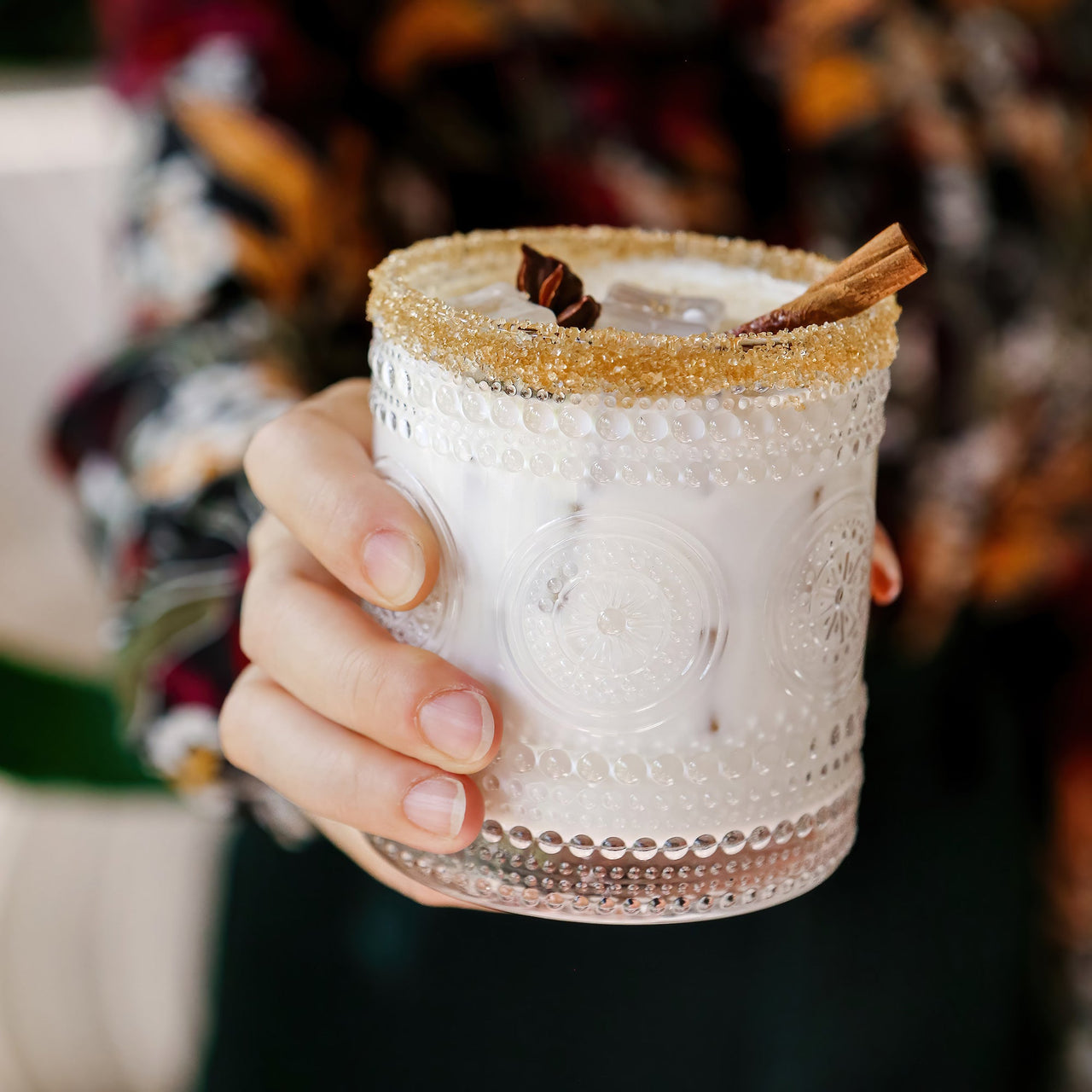 10 oz. Hobnail Beaded Floral Clear Drinking Glasses (Set of 6) Kate Aspen |  Alternate Image 2