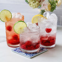 10 oz. Hobnail Beaded Floral Clear Drinking Glasses (Set of 6) Kate Aspen |  Alternate Image 4