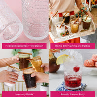 13 oz. Hobnail Beaded Floral Clear Drinking Glasses (Set of 6) Kate Aspen |  Alternate Image 5