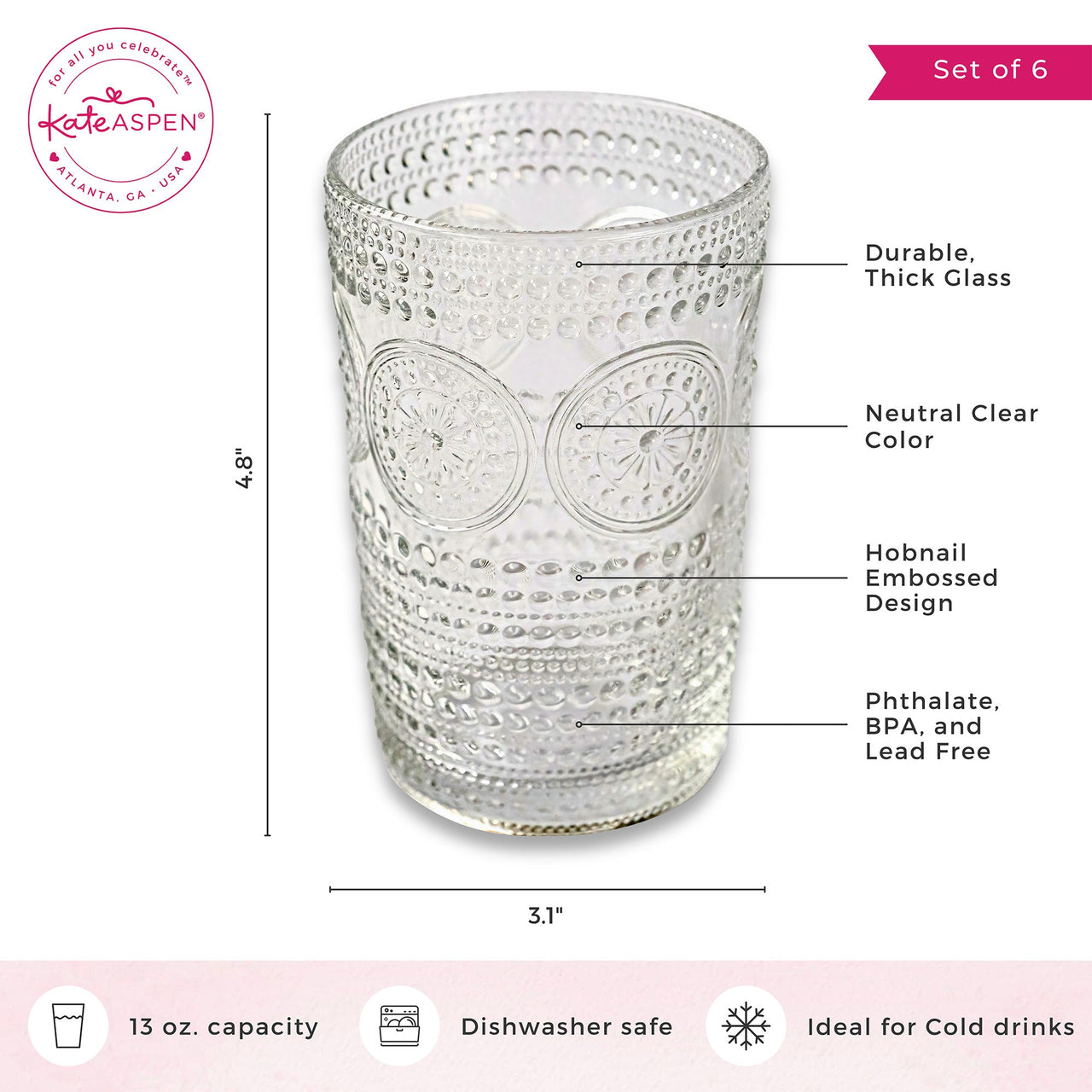 Clear Hobnail Drinking Glass – Smallwoods