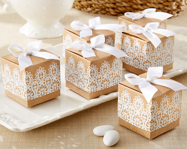 Rustic & Lace" Kraft Favor Box (Set of 24)