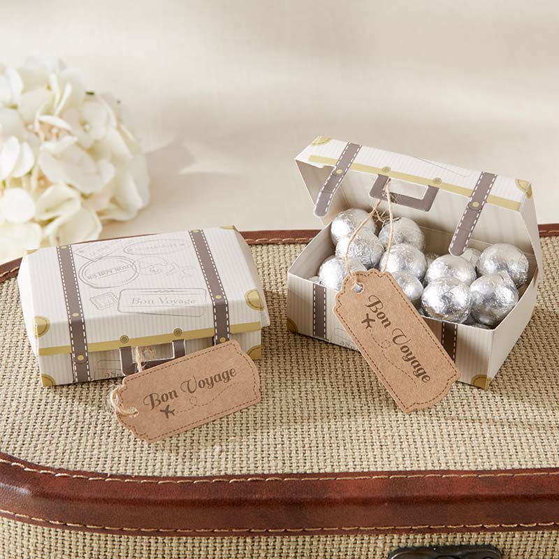 Bon Voyage Vintage Suitcase Favor Box (Set of 24)