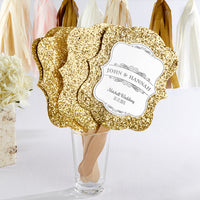 Thumbnail for Gold Glitter Hand Fan (Personalization Available)