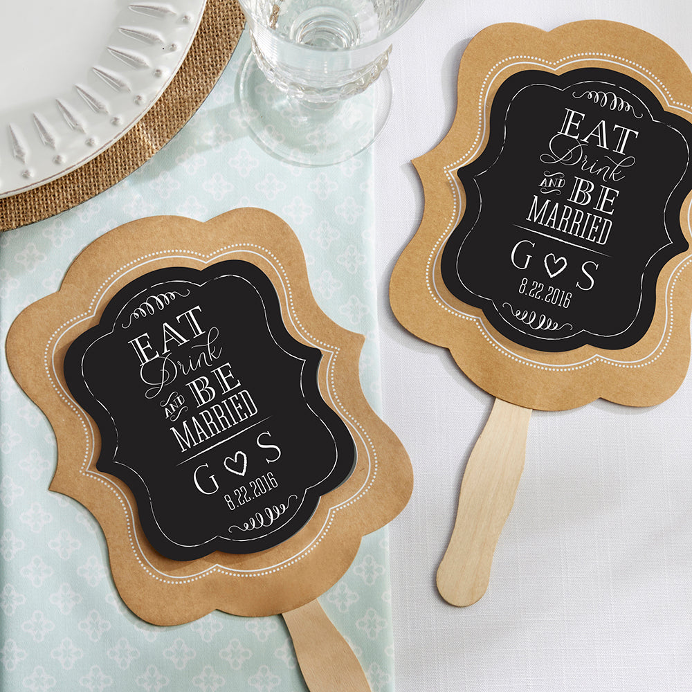 Personalized Kraft Fan - Eat, Drink & Be Married