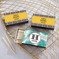 Thumbnail for Personalized Black Matchboxes - Tropical Chic (Set of 50)