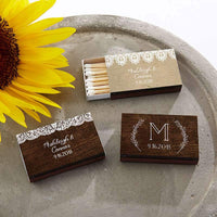 Thumbnail for Personalized Black Matchboxes - Rustic Charm Wedding (Set of 50)