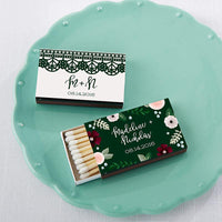 Thumbnail for Personalized Black Matchboxes - Romantic Garden (Set of 50)