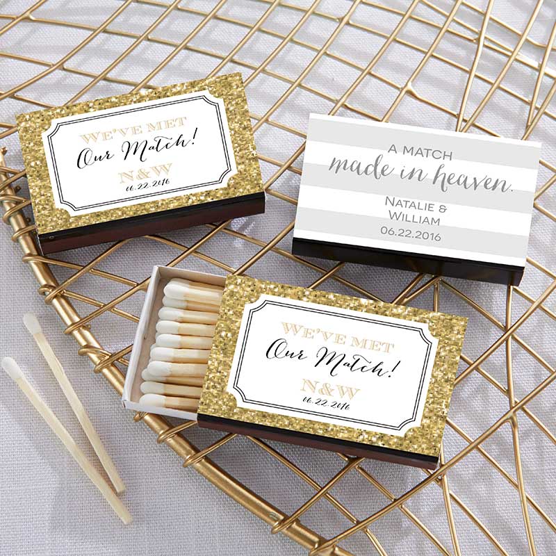 Personalized Black Matchboxes - Wedding (Set of 50)