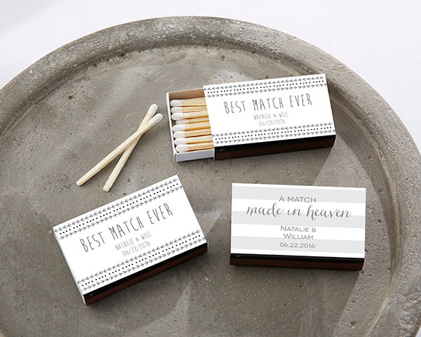 Personalized Black Matchboxes - Wedding (Set of 50)