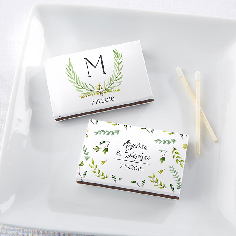 Personalized White Matchboxes - Botanical Garden (Set of 50)