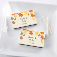 Thumbnail for Personalized White Matchboxes - Fall Leaves (Set of 50)