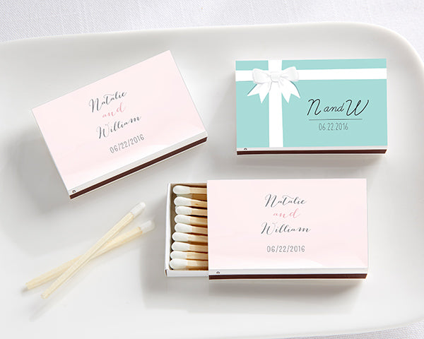 Personalized White Matchboxes - Wedding Day Designs (Set of 50)