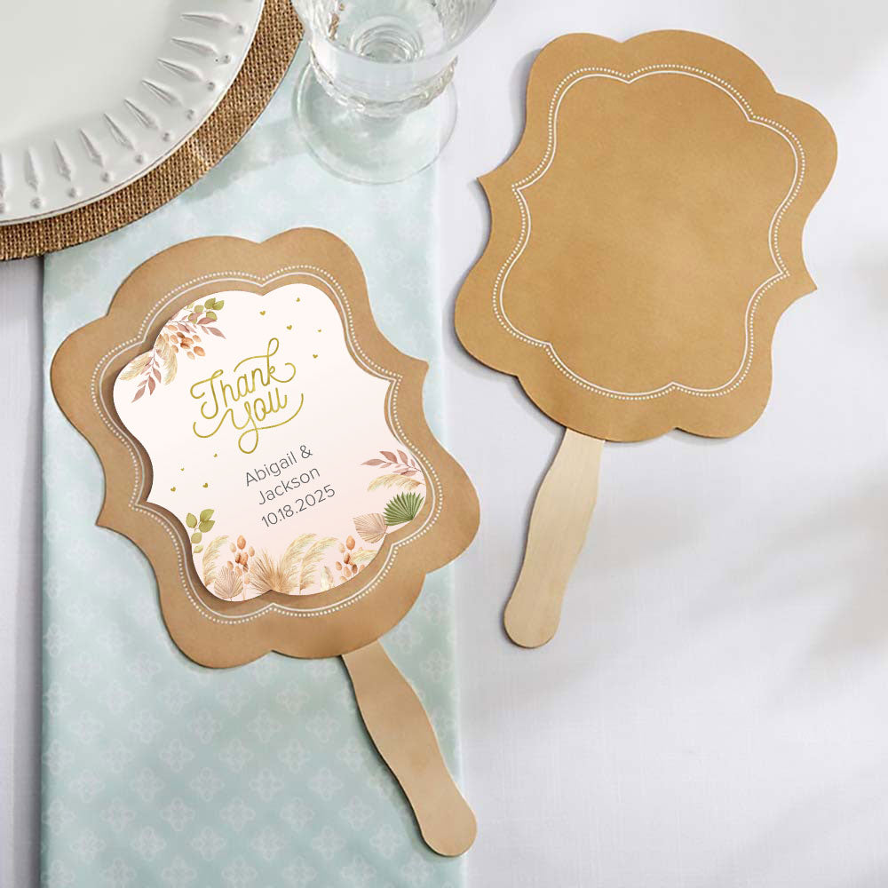 Kraft Hand Fan (Set of 20) (Personalization Available) Alternate Image 3, Kate Aspen | Fans