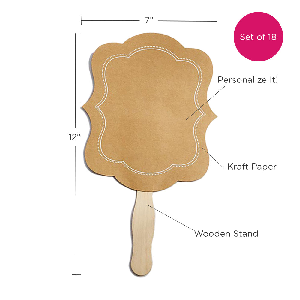 Kraft Hand Fan (Set of 20) (Personalization Available) Alternate Image 6, Kate Aspen | Fans