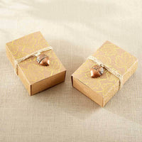 Thumbnail for Gold Foil Leaf Favor Box with Acorn Charm (Set of 24)