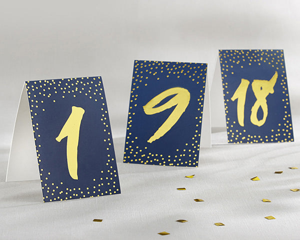 Navy and Gold Foil Tented Table Numbers (1-18) Alternate Image 3, Kate Aspen | Table Numbers