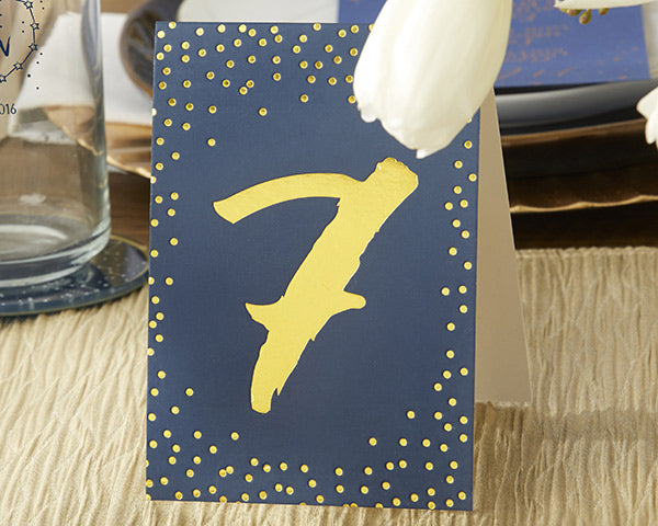 Navy and Gold Foil Tented Table Numbers (1-18) Alternate Image 4, Kate Aspen | Table Numbers