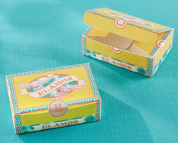 Cigar Box Inspired Favor Box (Set of 24) (Available Personalized)