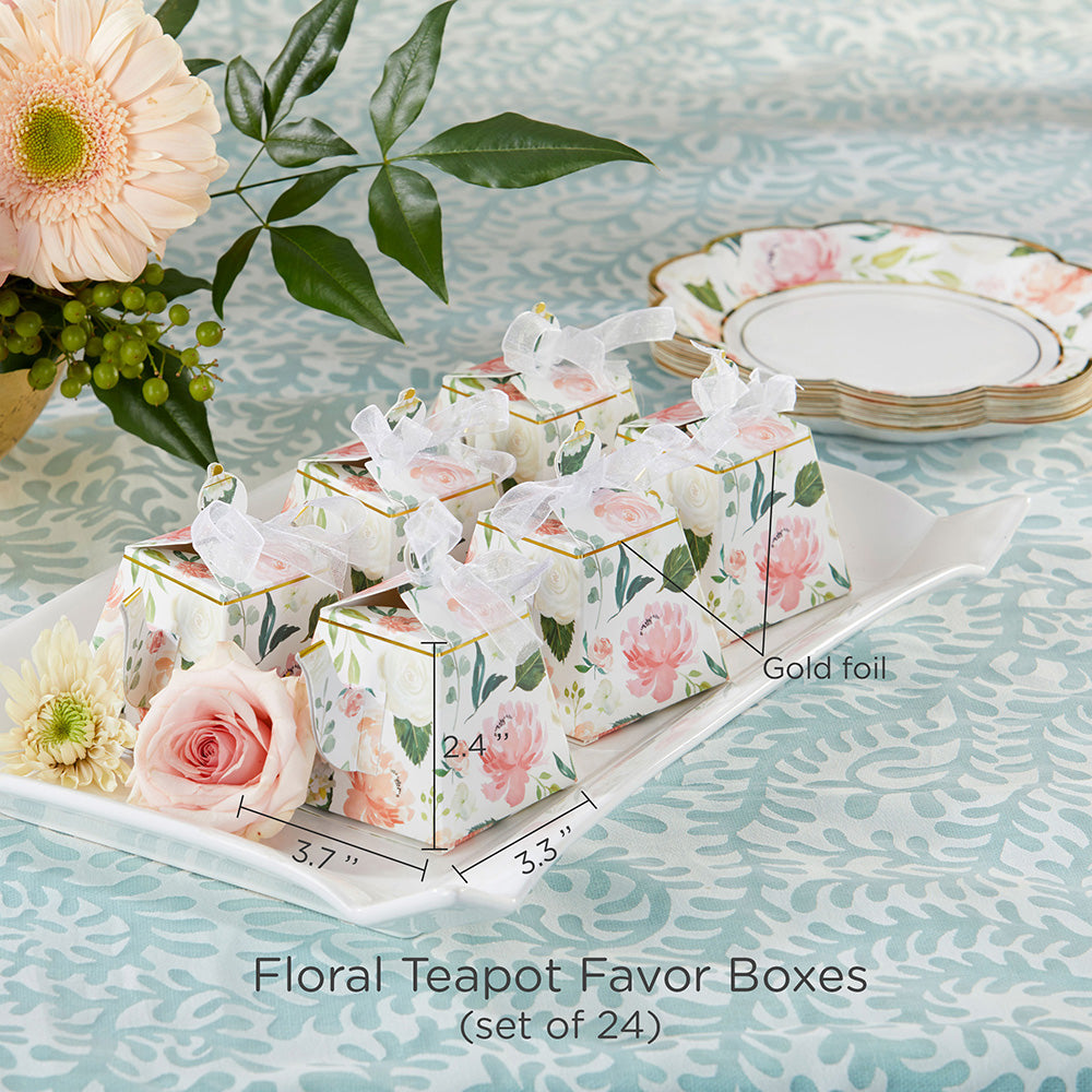 Floral Teapot Favor Box (Set of 24) Main Image0, Kate Aspen | Favor Boxes