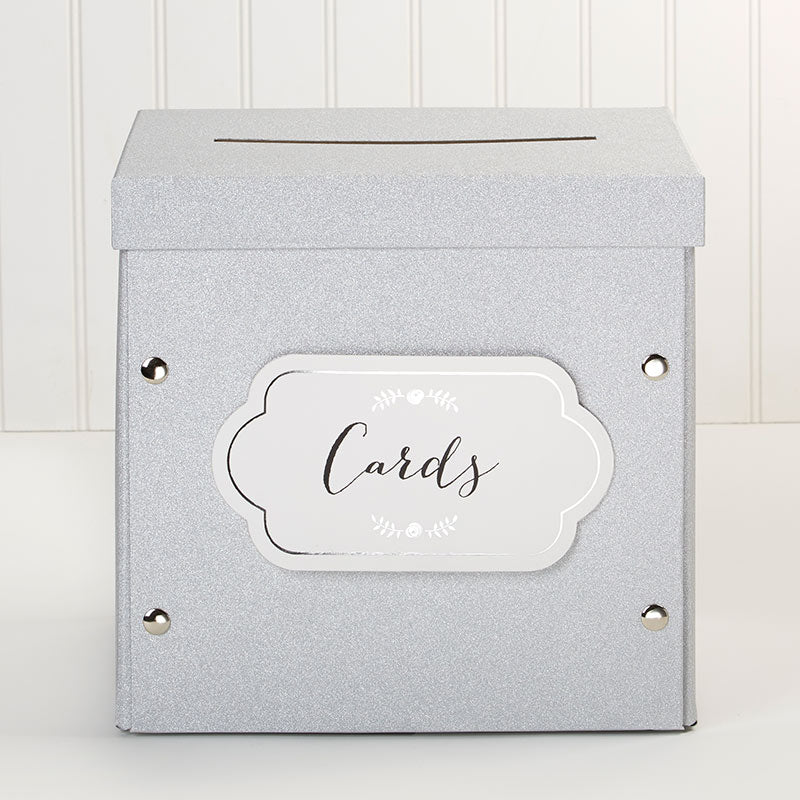 Silver Glitter Collapsible Card Box
