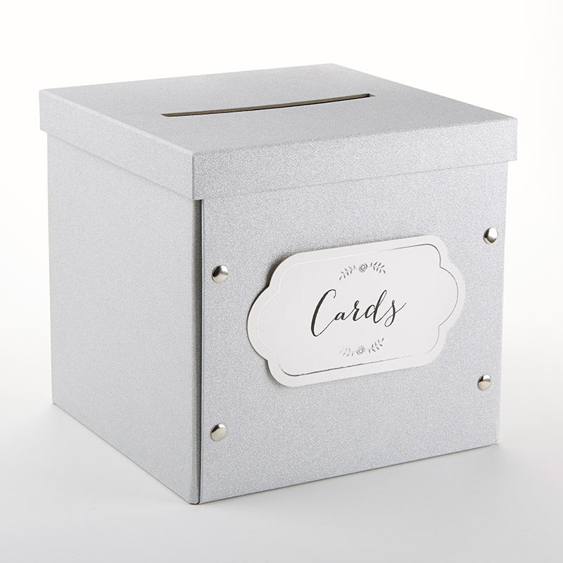 Silver Glitter Collapsible Card Box